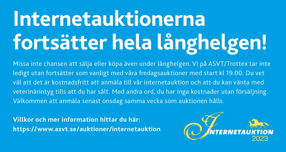 Internetauktionen rullar på även över långhelgerna!